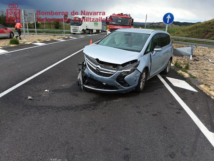 Uno de los vehículos implicados en el accidente.