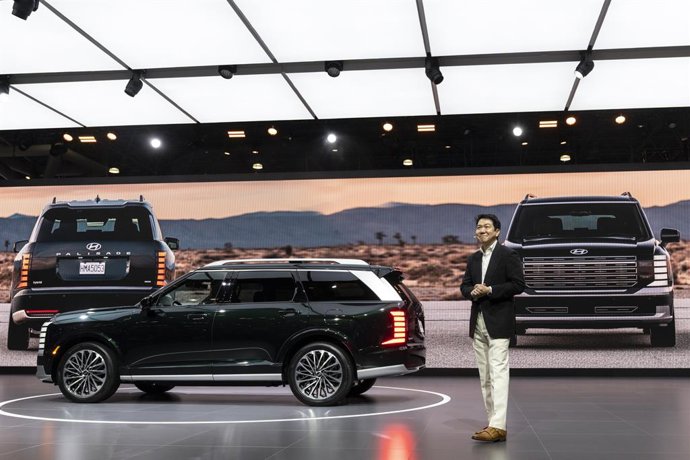 16 de abril de 2025, Nova York, Nova York, Estados Unidos: O novo Hyundai 2026 Palisade é apresentado durante o dia de imprensa do Salão Internacional do Automóvel de Nova York no Jacob Javits Center em 16 de abril de 2025