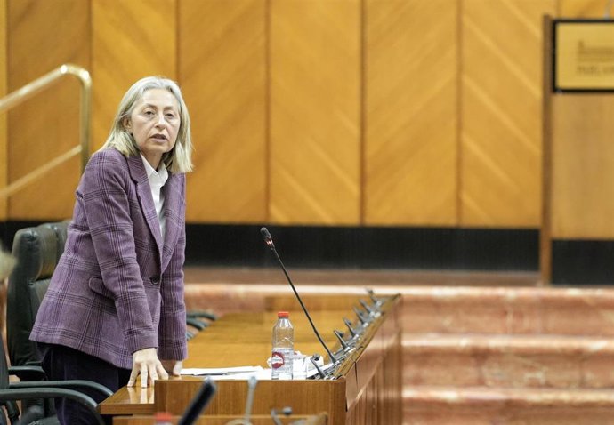 Archivo - La consejera de Salud y Consumo, Rocío Hernández, interviene en el Pleno del Parlamento andaluz. (Foto de archivo).