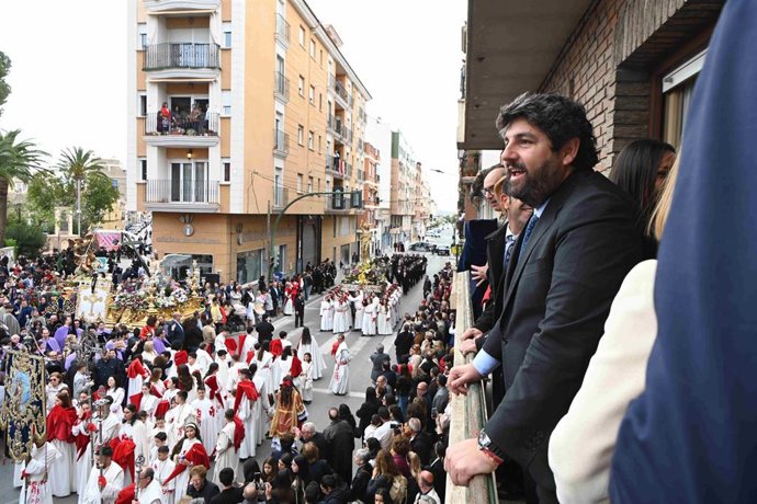 El presidente de la Comunidad, Fernando López Miras, asistió hoy a la procesión de Jesús Resucitado en Jumilla