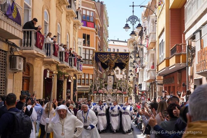Procesión del Domingo de Resurrección en Cartagena, Resucitado. Semana Santa 2025.