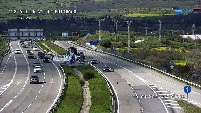 Tráfico lento en la A-1 desde Buitrago de Lozoya