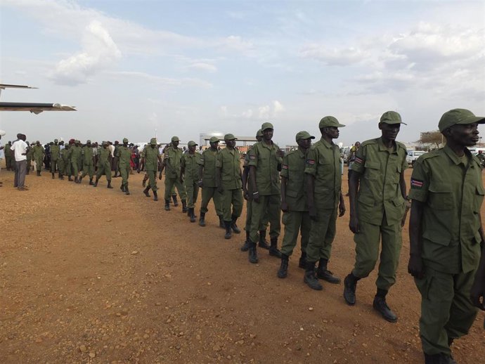 Archivo - Imagen de archivo de soldados de Sudán del Sur
