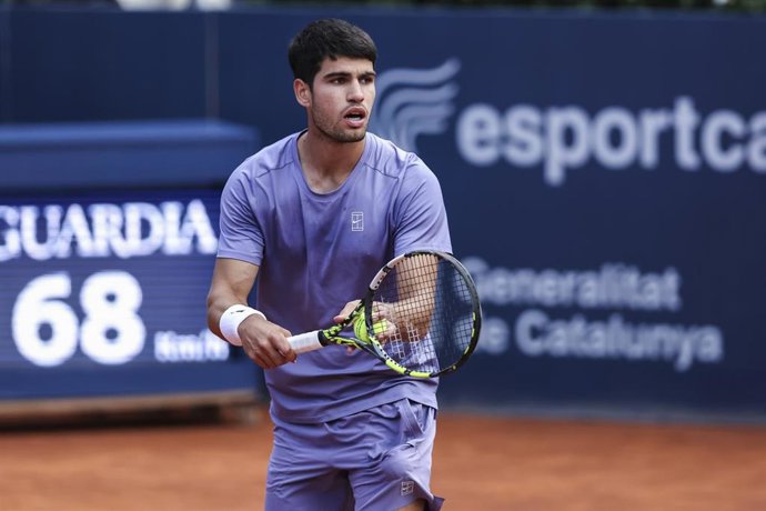 El tenista español Carlos Alcaraz, en el Barcelona Open Banc Sabadell - Trofeo Conde Godó 2025. 