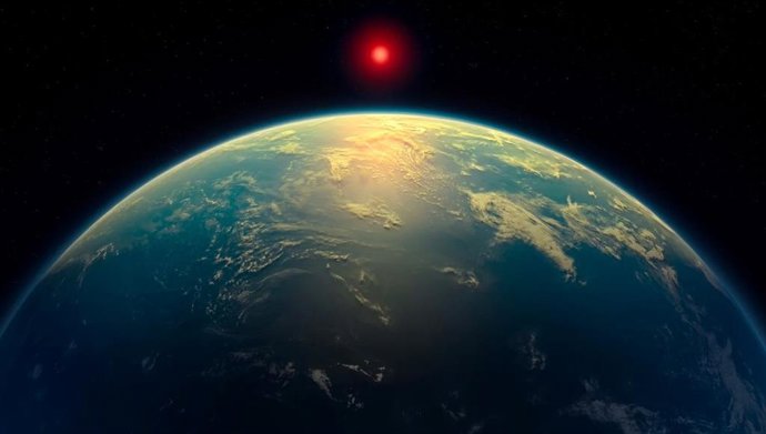 Ilustración artística de K2-18b