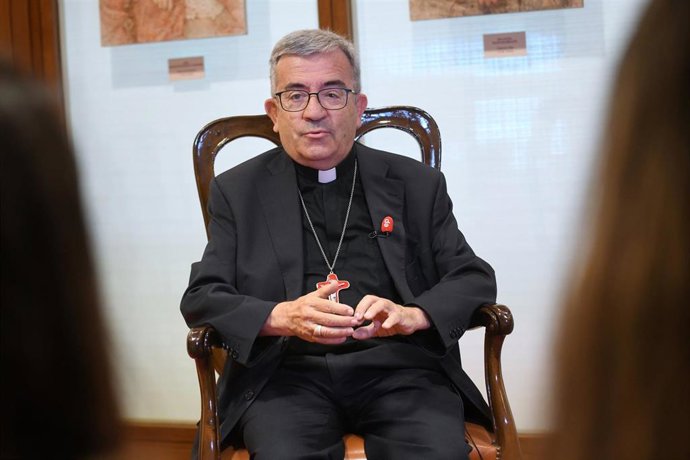 Archivo - El presidente de la Conferencia Episcopal Española (CEE), Luis Argüello, durante una entrevista con Europa Press, en la Conferencia Episcopal Española (CEE), a 3 de septiembre de 2024, en Madrid (España). 