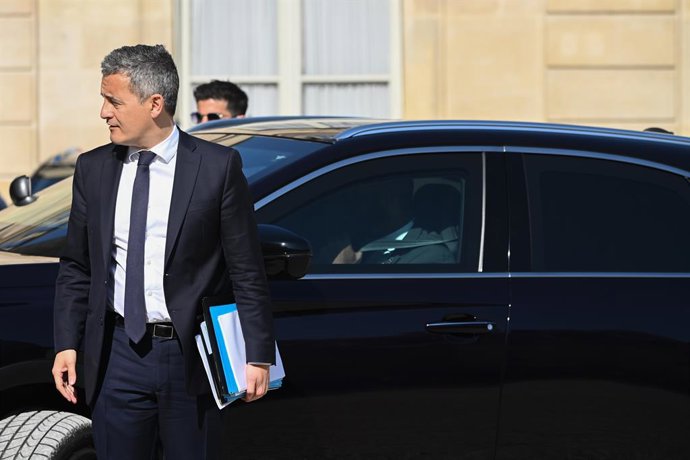 9 de abril de 2025, Paris, Ile-De-France (Região, França): O Guardião dos Selos, Ministro da Justiça, Gerald Darmanin, durante o Conselho de Ministros de 9 de abril de 2025