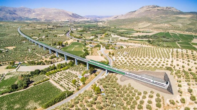 Infografías del viaducto de Salar del tramo Valle del Genil de la Variante de Loja, en Granada.