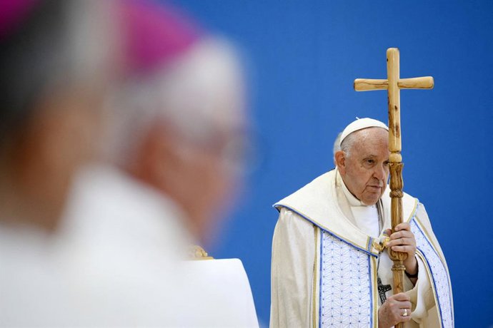 Papa Francisco durante uma missa em setembro de 2023 no Stade Velodrome em Marselha, França (arquivo).
