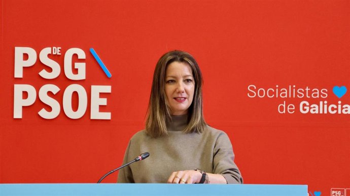 La viceportavoz del Grupo Parlamentario Socialista, Lara Méndez, en rueda de prensa.