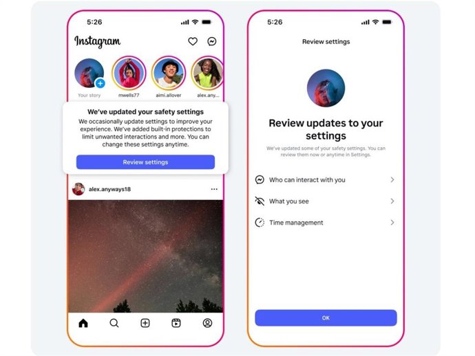 Funciones de IA para identificar cuentas de adolescentes en Instagram.