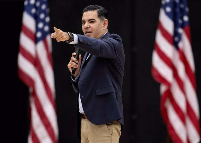 March 29,, 2025 - Orange, California, USA - Democratic Congressman ROBERT GARCIA (CA-42) hosts a town hall in Republican Representative Young Kim's (CA-43) district to discuss voters' concerns about the Trump administration.