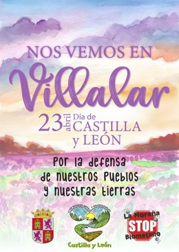 Cartel de la presencia de la plataforma Stop Macro-plantas y macro-granjas en Villalar