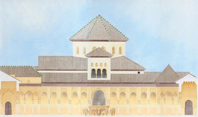 Dibujo de la Alhambra de estudiantes de la Universidad de Sevilla.