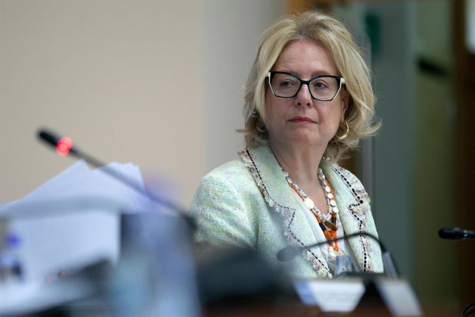 La directora xeral de Planificación e Reforma Sanitaria, Sofía López Linares, en la comisión 3ª del Parlamento gallego.