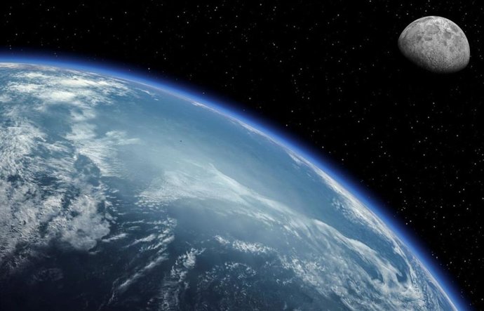 Archivo - Vista de la Luna con la Tierra en primer plano: nuevas mediciones apoyan la teoría de que la Luna es material expulsado del manto terrestre.