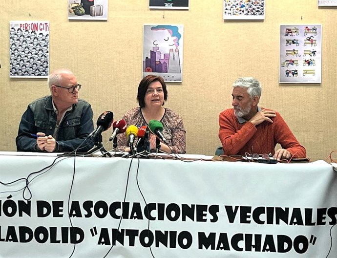 Archivo - Rueda de prensa de la Federación de Asociaciones Vecinales de Valladolid Antonio Machado.