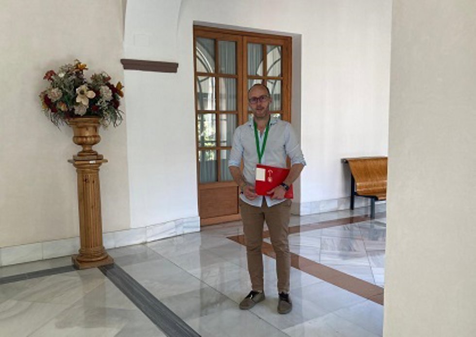 Rafael Gelo, secretario de Política Institucional de UGT Andalucía, en el Parlamento este martes.