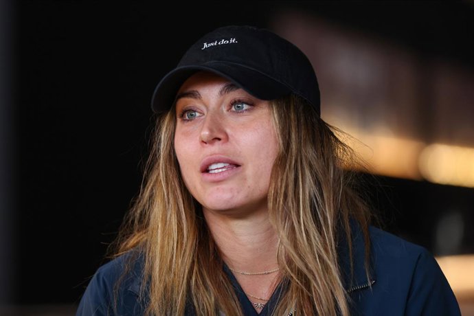 Paula Badosa, da Espanha, participa de sua coletiva de imprensa durante o Media Day do Mutua Madrid Open 2025, ATP Masters 1000 e WTA 1000, torneio de tênis realizado na Caja Magica em 22 de abril de 2025 em Madri, Espanha.