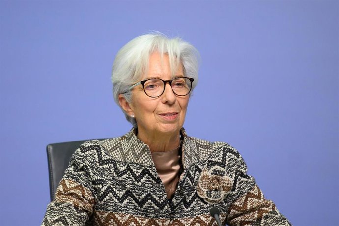Archivo - HANDOUT - 10 December 2020, Frankfurt_Main: President of the European Central Bank (ECB) Christine Lagarde speaks during the ECB Governing Council Press Conference. Photo: -/European Central Bank/dpa - ATTENTION: editorial use only and only if t