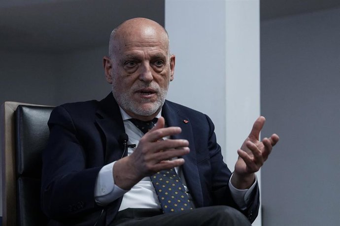 El presidente de LaLiga, Javier Tebas, en un evento de ISDE. 