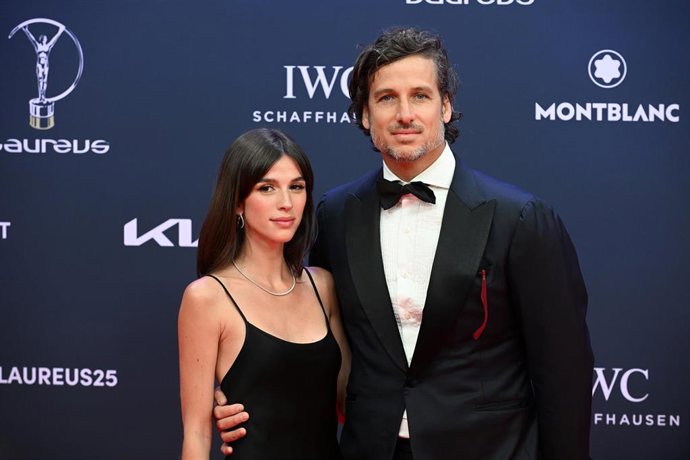 Feliciano López junto a su pareja, Sandra Gago, durante la entrega de los Premios Laureus 2025
