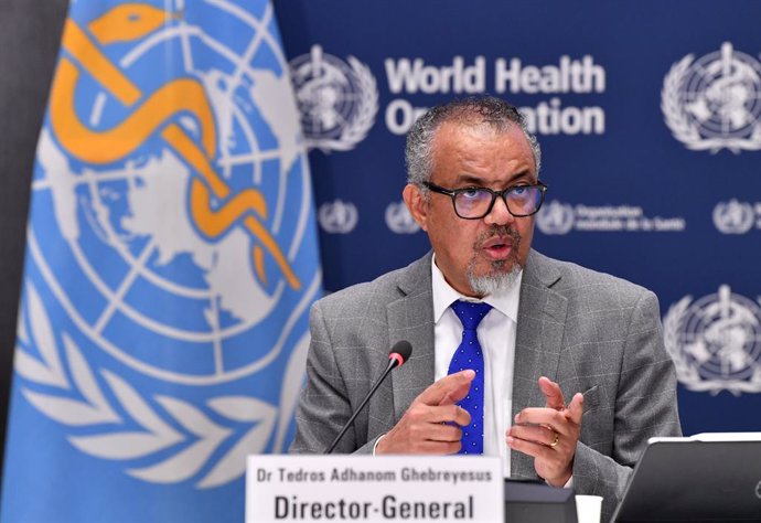 Archivo - GENEBRA, 11 de dezembro de 2024 -- Tedros Adhanom Ghebreyesus, diretor-geral da Organização Mundial da Saúde (OMS), fala durante uma coletiva de imprensa na sede da OMS em Genebra, Suíça, em 10 de dezembro de 2024.