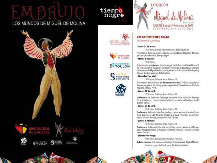 Programa del ciclo 'Tiempo negro' de la Diputación de Cáceres