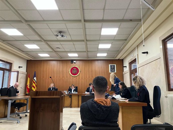 El acusado, de espaldas, este miércoles en la Audiencia Provincial de Palma.