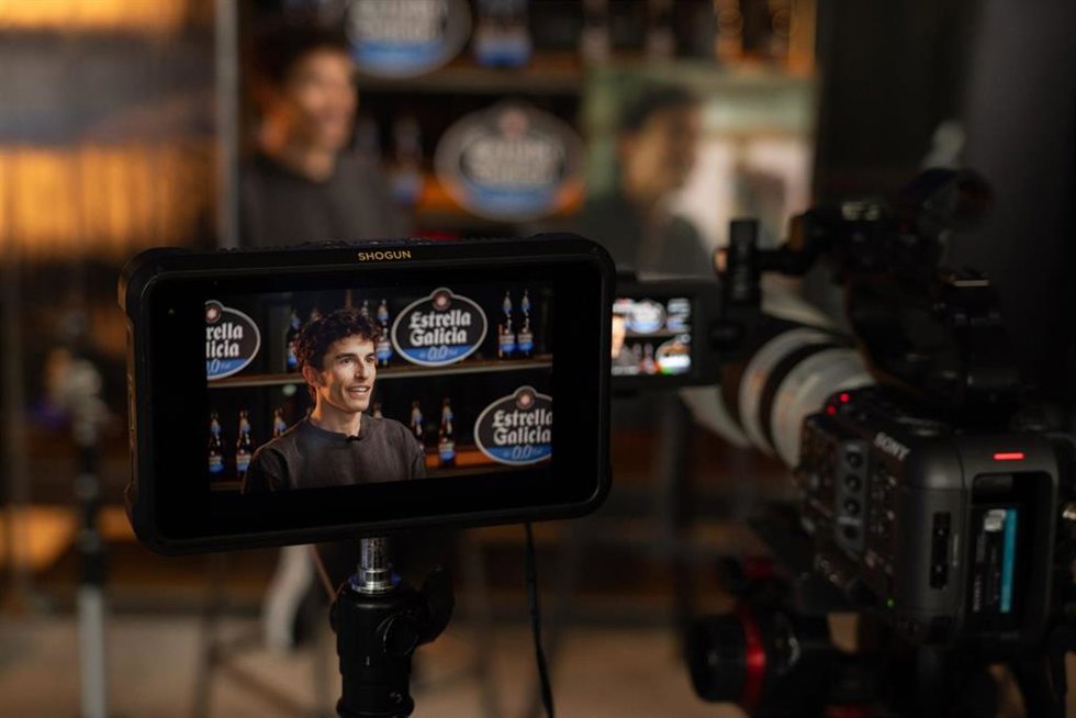 El piloto de MotoGP Marc Márquez en un evento de Estrella Galicia 0,0