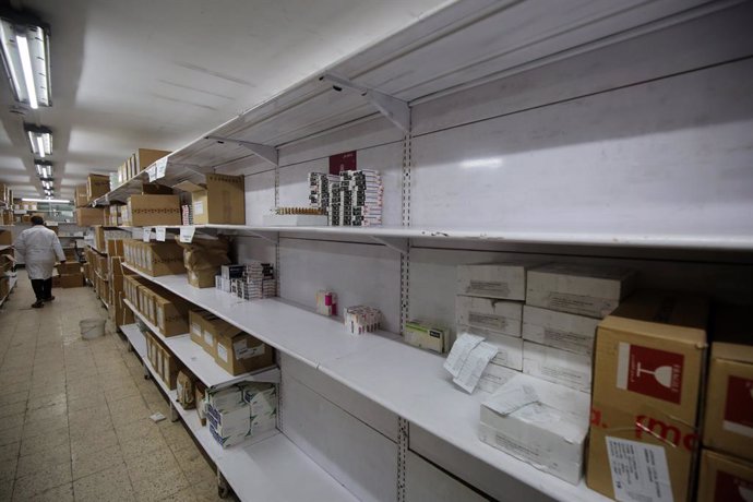 April 17, 2025, Gaza City, Gaza Strip, Palestinian Territory: A view of the medicine storage facilities of the Palestinian Ministry of Health in Gaza City, Gaza on April 18, 2025. The medical and food crisis in the Gaza Strip continues to worsen as Israel