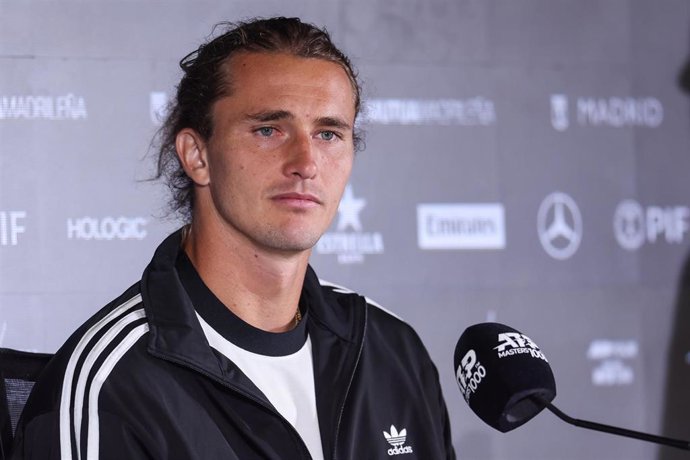 El tenista alemán Alexander Zverev durante la rueda de prensa previa a su debut en el Mutua Madrid Open 2025.