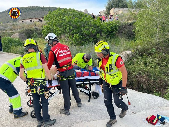 Intervenció del Grup Especial de Rescat a Altura (GERA) del Consorci Provincial de Bombers de Valencia (CPBV) 
