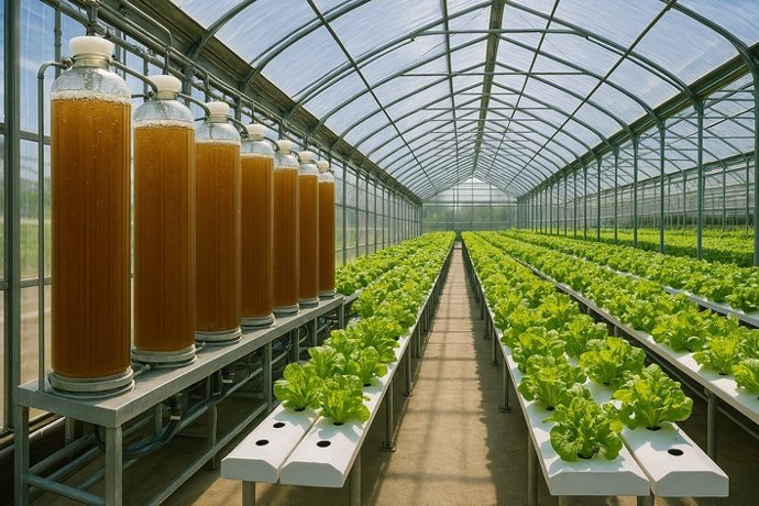 Cultivos hidropónicos con empleo de microalgas.