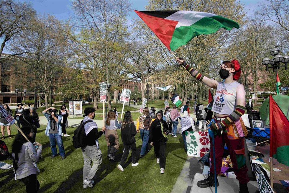 Archivo - Manifestaciones propalestinas en la Universidad de Michigan