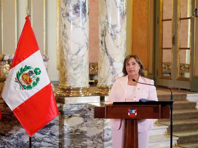 Archivo - Imagen de archivo de la presidenta de Perú, Dina Boluarte