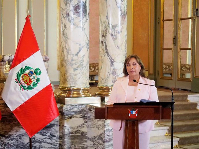 Archivo - Arquivo - Imagem de arquivo da Presidente do Peru, Dina Boluarte