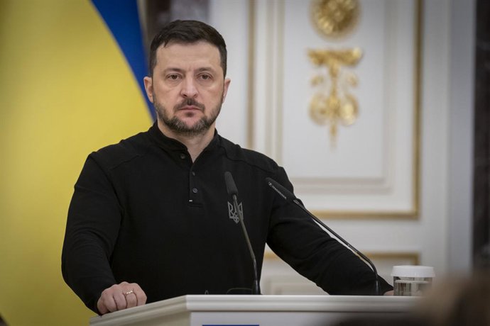 Archivo - Arquivo - Imagem de arquivo do presidente ucraniano Volodimir Zelenski.