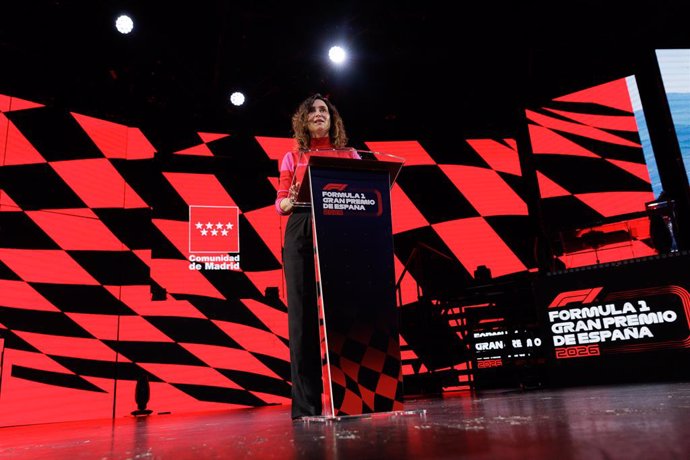 Archivo - Isabel Diaz Ayuso, President of the Community of Madrid, attends during the presentation of the Formula One Madrid Grand Prix that will be held in Madrid starting in 2026 at IFEMA on January 23, 2024, in Madrid, Spain.