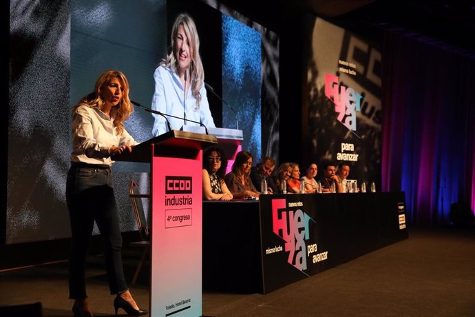 La ministra de Trabajo, Yolanda Díaz, en Toledo.