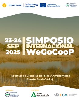 Cartel del Simposio Internacional '+Biodiversidad: por los Humedales en Andalucía +Gobernanza' de la FAMP que se hará en septiembre en Puerto Real.