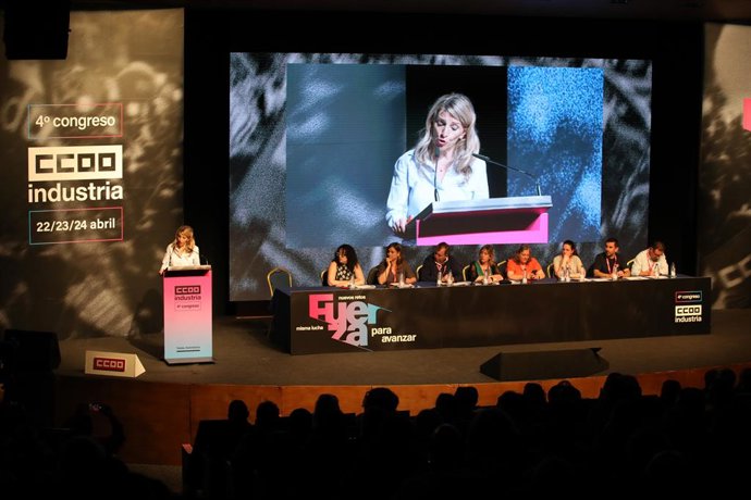 A Ministra do Trabalho, Yolanda Díaz, em Toledo.