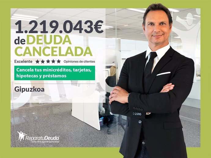 Repara tu Deuda Abogados cancela 1.219.043 € en Gipuzkoa (País Vasco) con la Ley de Segunda Oportunidad
