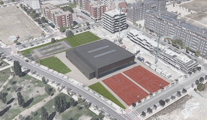 Simulación del complejo polivalente que propone VTLP en el barrio de Los Santos-Pilarica.