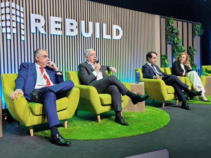 Octavio López, durante su intervención en el evento Rebuild sobre construcción industrializada.