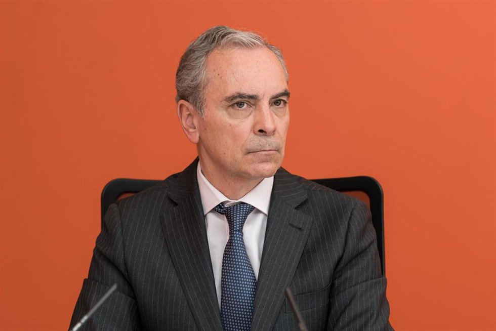 El director financiero de Bankinter, Jacobo Díaz, durante una rueda de prensa para presentar los resultados obtenidos por Bankinter durante el primer trimestre de 2025, en la sede del grupo, a 24 de abril de 2025, en Madrid (España).