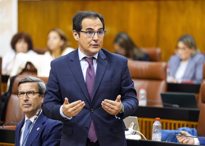 El consejero de Justicia de la Junta de Andalucía, José Antonio Nieto, en la sesión plenaria del 24 de abril de 2025.