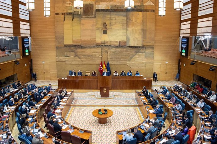 Archivo - Vista general de un pleno en la Asamblea de Madrid