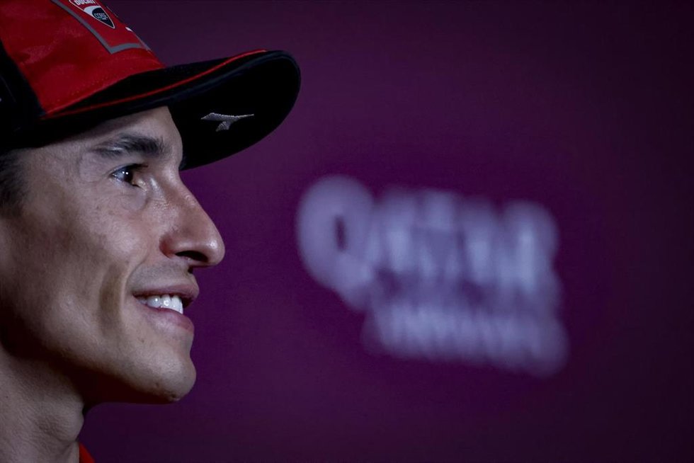 El piloto español Marc Márquez durante una rueda de prensa