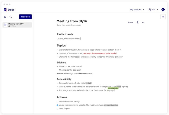 Docs, la herrmamienta de escritura colaborativa europea